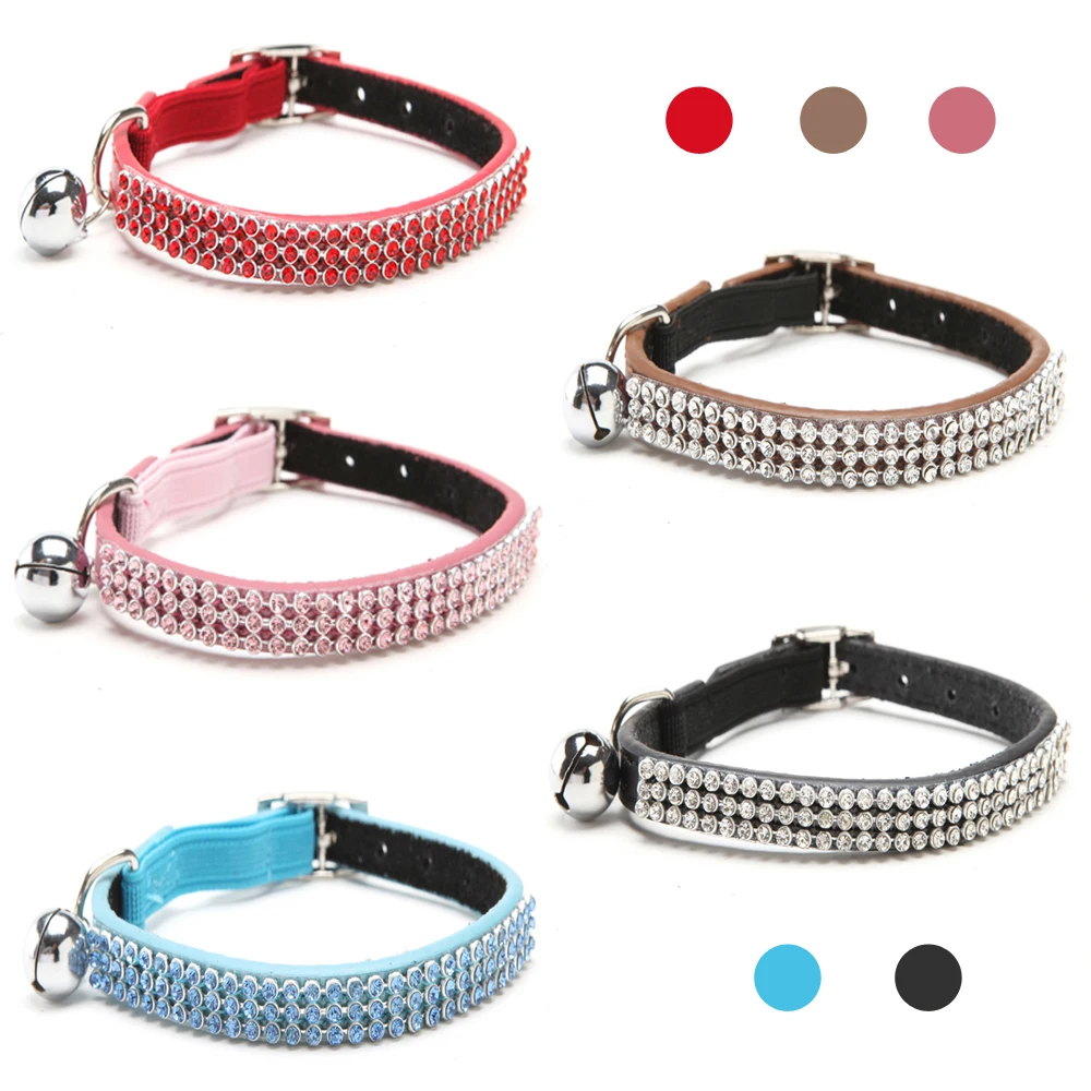 Cat Baby Puppies Safety Elastic Adjustable with Bling Crystal Rhinestone and Bell Real leather puppy Collars S
Cat Baby Puppies Safety Elastic Adjustable with Bling Crystal Rhinestone and Bell Real leather puppy Collars S