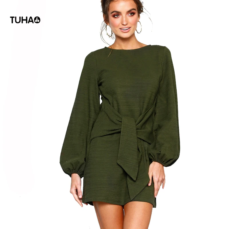 TUHAO Autumn Casual Dress Drawstring Straps Sashes Long-sleeved Solid Slim Fit Mini Dress Women's Clothing T18369
TUHAO Autumn Casual Dress Drawstring Straps Sashes Long-sleeved Solid Slim Fit Mini Dress Women's Clothing T18369