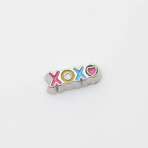 Красочные XOXO плавающие очаровательные подходящие медальоны FC0263 10 шт./лот |