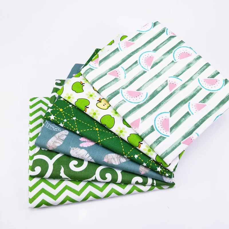 6 шт./компл. 50x40 см зеленая серия 100% хлопок Ткань для шитья детская ткань детское