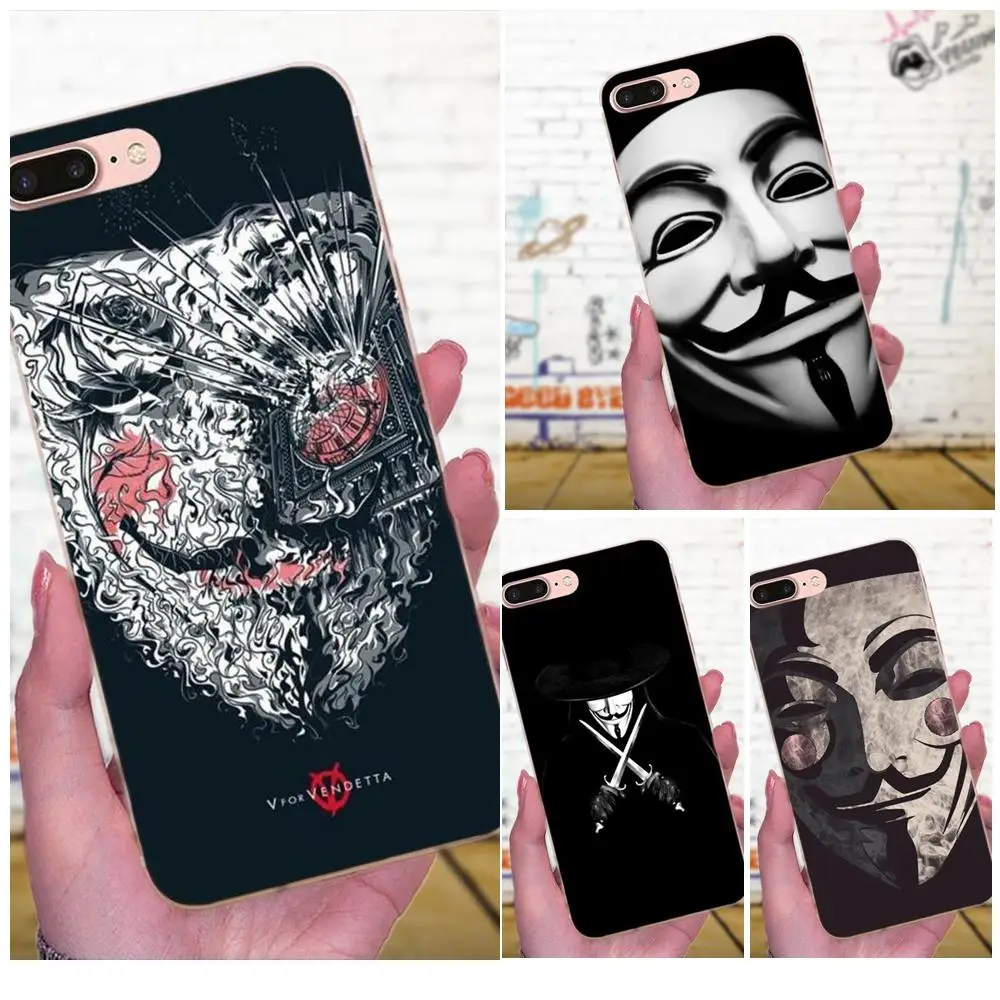 Мягкая маска для мобильного телефона Vendetta Anonymous Guy Fawkes Xiaomi Mi3 Mi4 Mi4C Mi4i Mi5 Mi 5 5X 6 6X 8 SE A1