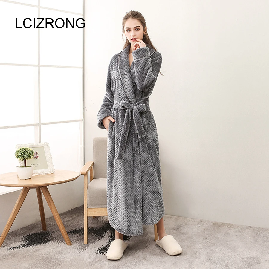 Winter Couple Warm Soft Bathrobes Women Fashion Sexy Long Sleeve Ankle-Length Thick Bath Robe Autumn Unisex Dressing Gown Female
Winter Couple Warm Soft Bathrobes Women Fashion Sexy Long Sleeve Ankle-Length Thick Bath Robe Autumn Unisex Dressing Gown Female