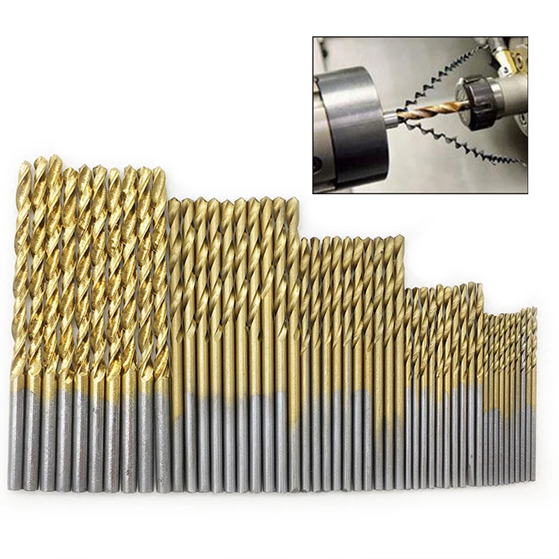 YEODA 50pcs High Speed Steel Twist Drill 1.0/1.5/2.0/2.5/3.0mm Titanium Coated HSS Drill Woodworking Hand Tools Drill Bit Set
YEODA 50pcs High Speed Steel Twist Drill 1.0/1.5/2.0/2.5/3.0mm Titanium Coated HSS Drill Woodworking Hand Tools Drill Bit Set