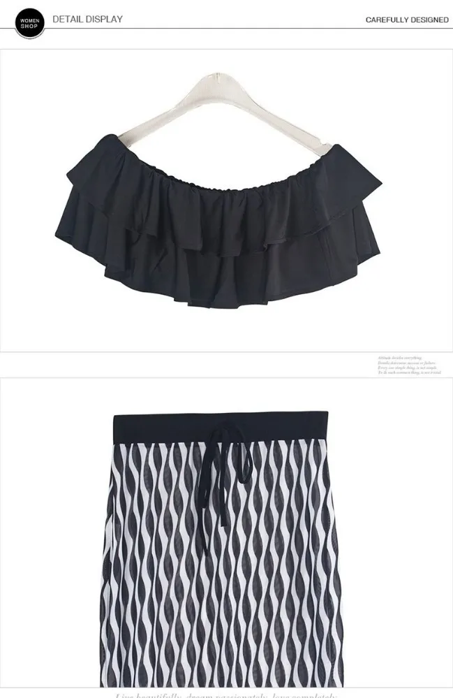 Sexy 2 Piece Outfits For Women Summer Clothes Slash Neck Ruffle Crop Top and Wave Striped Mesh Long Skirts Sets See Through Suit
Sexy 2 Piece Outfits For Women Summer Clothes Slash Neck Ruffle Crop Top and Wave Striped Mesh Long Skirts Sets See Through Suit