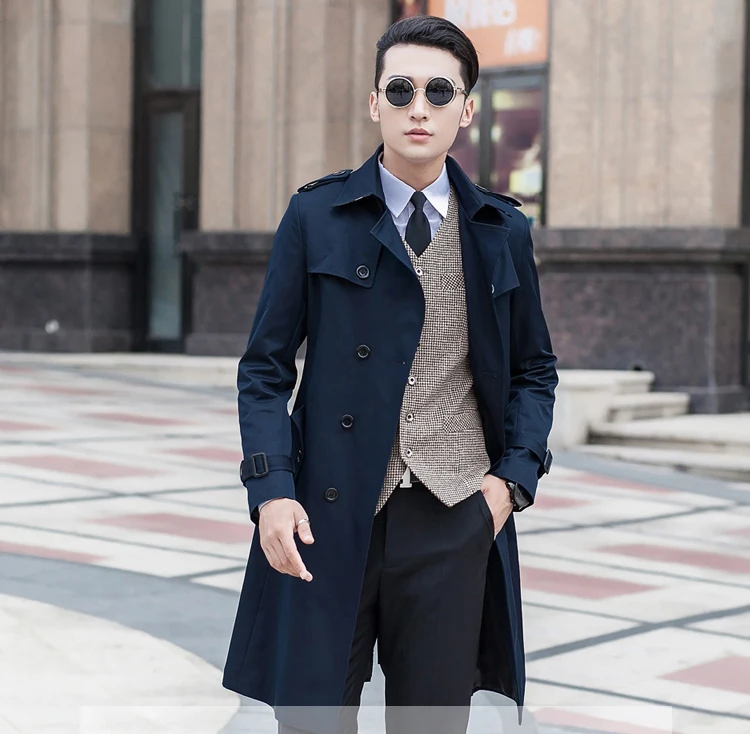 

Men's coat trench outerwear slim double breasted autumn commercial coat very large medium-long plus size S-5XL 6XL 7XL 8XL 9XL