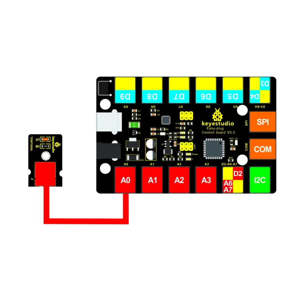 

Keyestudio EASY plug TEMT6000 Ambient light Sensor Module for Arduino /Interface Type RJ11 STEAM