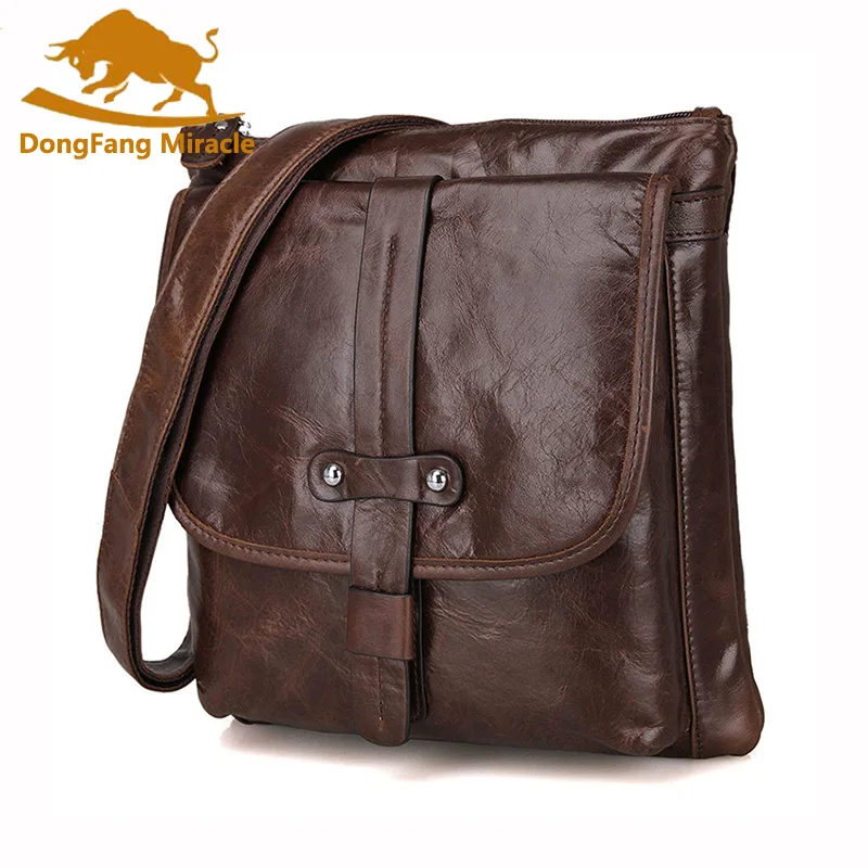 DongFang Miracle Мужская маленькая сумка из натуральной кожи повседневная мужская