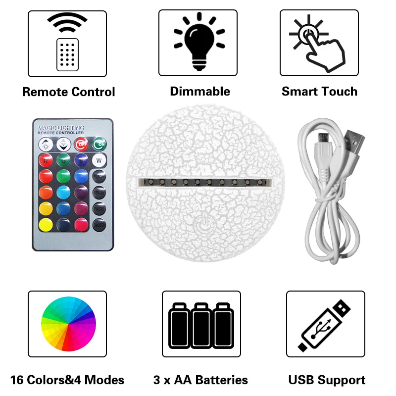 Dinosaur 3D Illusion LED Night Light 16 Color Game Table Desk Lamp Remote Touch Decor Kids Christmas Holiday Birthday Toy Gift
Dinosaur 3D Illusion LED Night Light 16 Color Game Table Desk Lamp Remote Touch Decor Kids Christmas Holiday Birthday Toy Gift