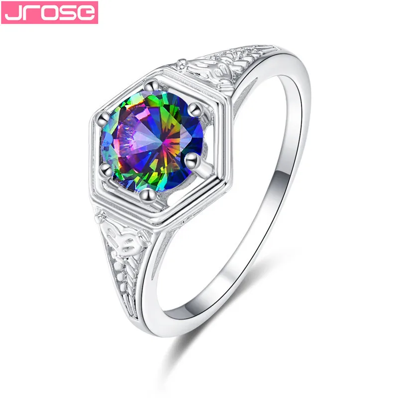 JROSE Fashion Charm Silver Rainbow Light Blue Cubic Zirconia Finger Rings for Women Girl Wedding Party Vintage Band Jewelry Gift
JROSE Fashion Charm Silver Rainbow Light Blue Cubic Zirconia Finger Rings for Women Girl Wedding Party Vintage Band Jewelry Gift