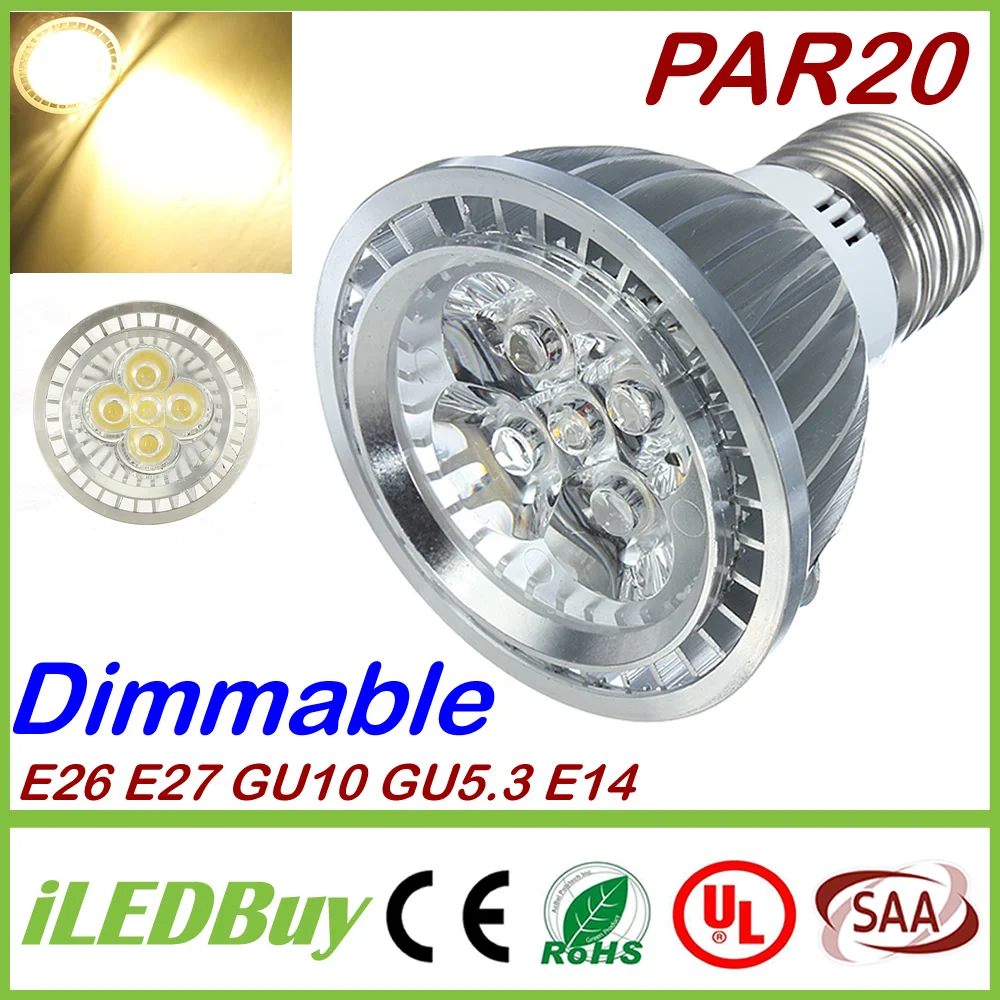 Высокое качество 15 Вт GU10 LED Par20 E27 E26 E14 GU5.3 Диммируемый светодиодный прожектор