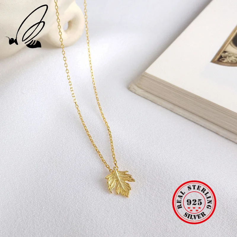 Leaf Pendant Necklace 925 Sterling Silver Gold Chain Female Personality Maple Leaf Clavicle Women Jewelry Kolye Collier Femme
Leaf Pendant Necklace 925 Sterling Silver Gold Chain Female Personality Maple Leaf Clavicle Women Jewelry Kolye Collier Femme