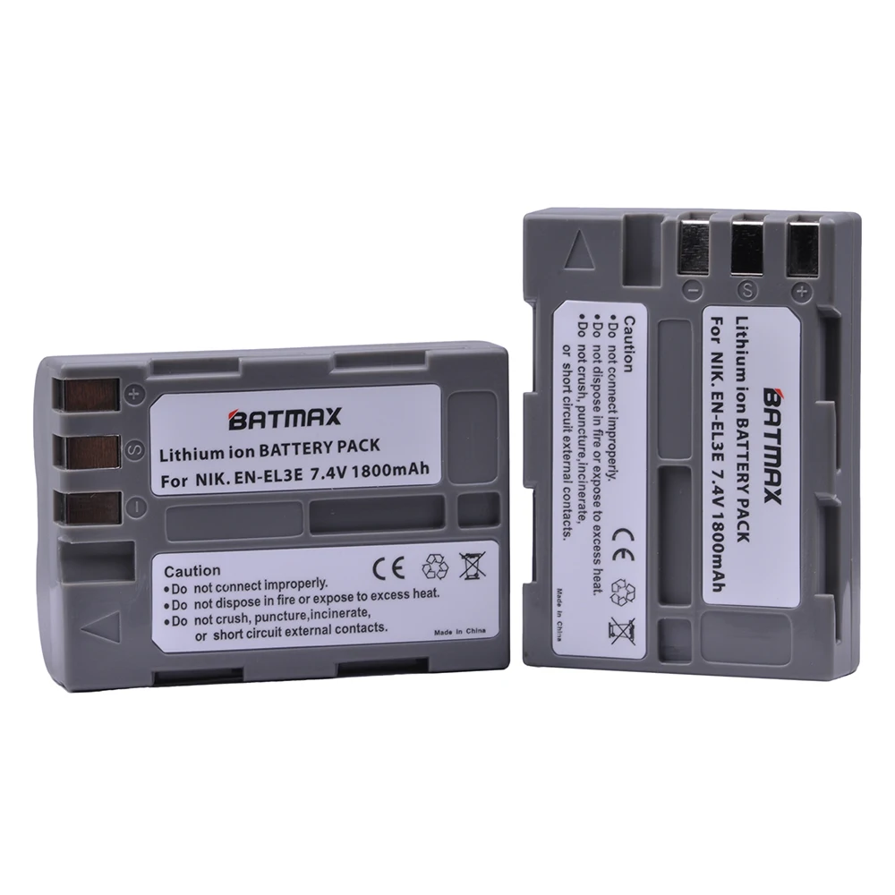 Аккумуляторная батарея Batmax 1800 мАч EN-EL3E EN-EL3 + двойное зарядное устройство USB для