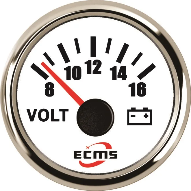 Marine Boat Voltmeter 8-16V 9-32V 52mm 316L Chrome Bezel With White Dial 800-00056
Marine Boat Voltmeter 8-16V 9-32V 52mm 316L Chrome Bezel With White Dial 800-00056
