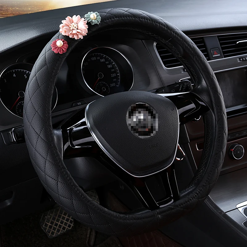 KKYSYELVA Leather Women Car Steering Wheel Cover 38cm Steering-wheel Car inner accessories Auto wheel covers
KKYSYELVA Leather Women Car Steering Wheel Cover 38cm Steering-wheel Car inner accessories Auto wheel covers