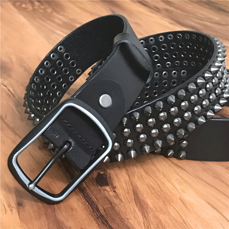 Genuine Leather Heavy Metal Rivet Punk Belts For Men Rock Stud Cowboy Belt Men Ceinture Homme Waist Belt Cinturon Mujer TBT0088
Genuine Leather Heavy Metal Rivet Punk Belts For Men Rock Stud Cowboy Belt Men Ceinture Homme Waist Belt Cinturon Mujer TBT0088