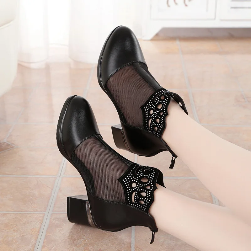 Elegant Comfort Soft Summer Shoes Woman Sandals Large Size Mesh Cool Boots Square Heel Rhinestone Fashion Sandals Women Shoes
Elegant Comfort Soft Summer Shoes Woman Sandals Large Size Mesh Cool Boots Square Heel Rhinestone Fashion Sandals Women Shoes