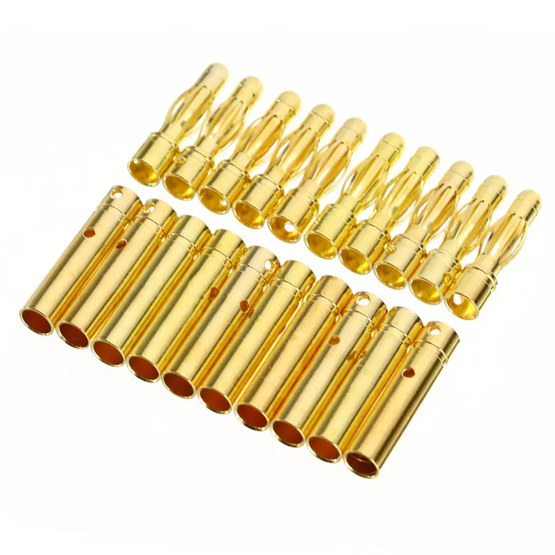 10 Pair 4mm RC Battery Gold-plated Bullet Banana Plug High Quality Male Female Bullet Banana Connector
10 Pair 4mm RC Battery Gold-plated Bullet Banana Plug High Quality Male Female Bullet Banana Connector
