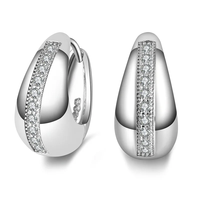 Simple Silver Plated Inlay CZ Hoop Earring for Women Classic ear Jewelry Gift DropShipping
Simple Silver Plated Inlay CZ Hoop Earring for Women Classic ear Jewelry Gift DropShipping
