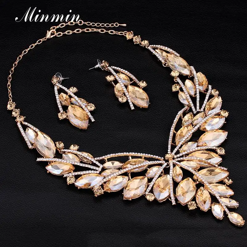 Minmin Gold Color Crystal Wedding Bridal Jewelry Set for Women Luxury Party Prom Necklace Earring Set 2019 Fashion Jewelry TL422
Minmin Gold Color Crystal Wedding Bridal Jewelry Set for Women Luxury Party Prom Necklace Earring Set 2019 Fashion Jewelry TL422
