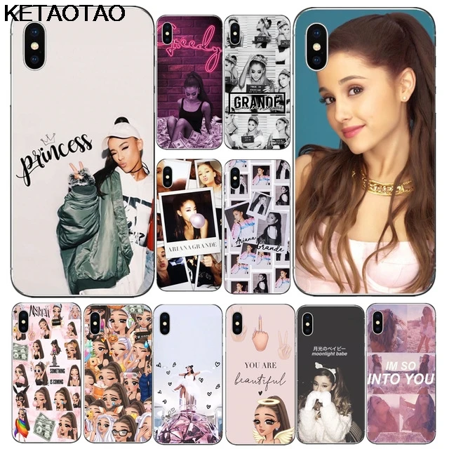Чехлы для телефонов KETAOTAO Sexy singer Ariana Grande iPhone 4S 5C 5S 6S 7 8 XR XS Max прозрачные мягкие чехлы