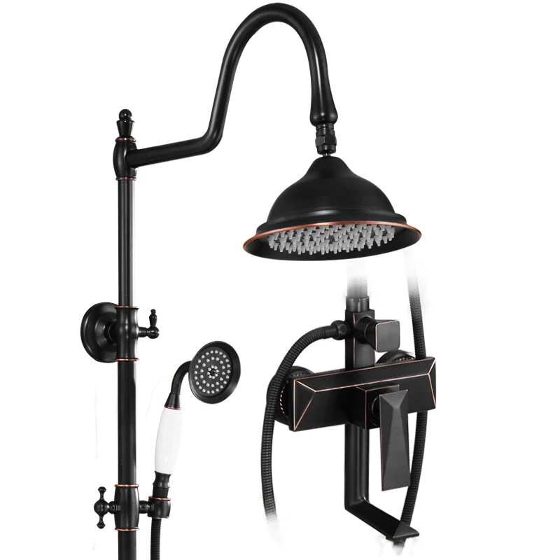 Bathroom Black Oil Paint Solid Brass Shower Set Wall Mounted Phone Style Ceramic Handheld Tap Faucet 3-functions Mixer Valve
Bathroom Black Oil Paint Solid Brass Shower Set Wall Mounted Phone Style Ceramic Handheld Tap Faucet 3-functions Mixer Valve