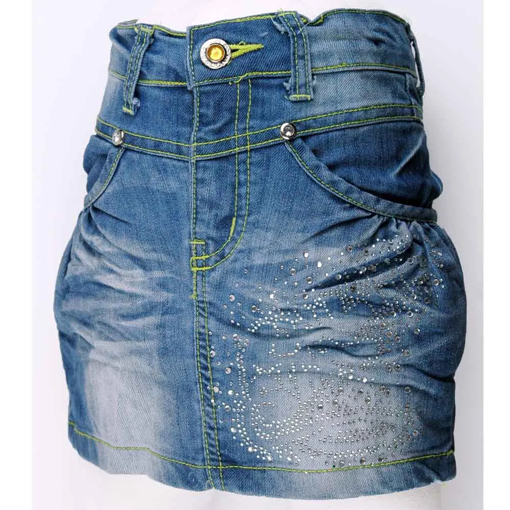 Женская джинсовая юбка облегающая с блестками и пуговицами|girl blue skirt|skirt girldenim skirt