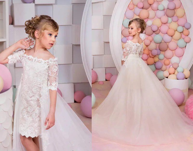 2017 Girls Pageant Dresses Long Trailing Ball Gown White Lace Tutu Little Baby Flower Girl Dresses For Weddings
2017 Girls Pageant Dresses Long Trailing Ball Gown White Lace Tutu Little Baby Flower Girl Dresses For Weddings