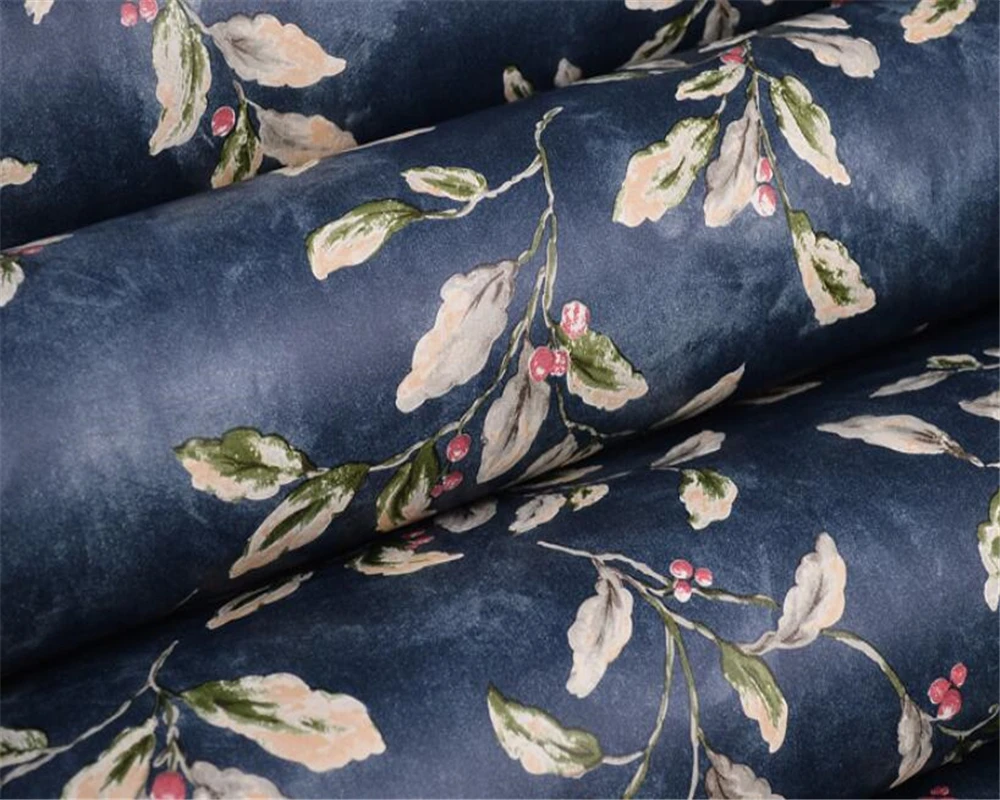 beibehang papel de parede American country vintage pure paper wallpaper garden vine flower dark blue non-woven hudas beauty
beibehang papel de parede American country vintage pure paper wallpaper garden vine flower dark blue non-woven hudas beauty