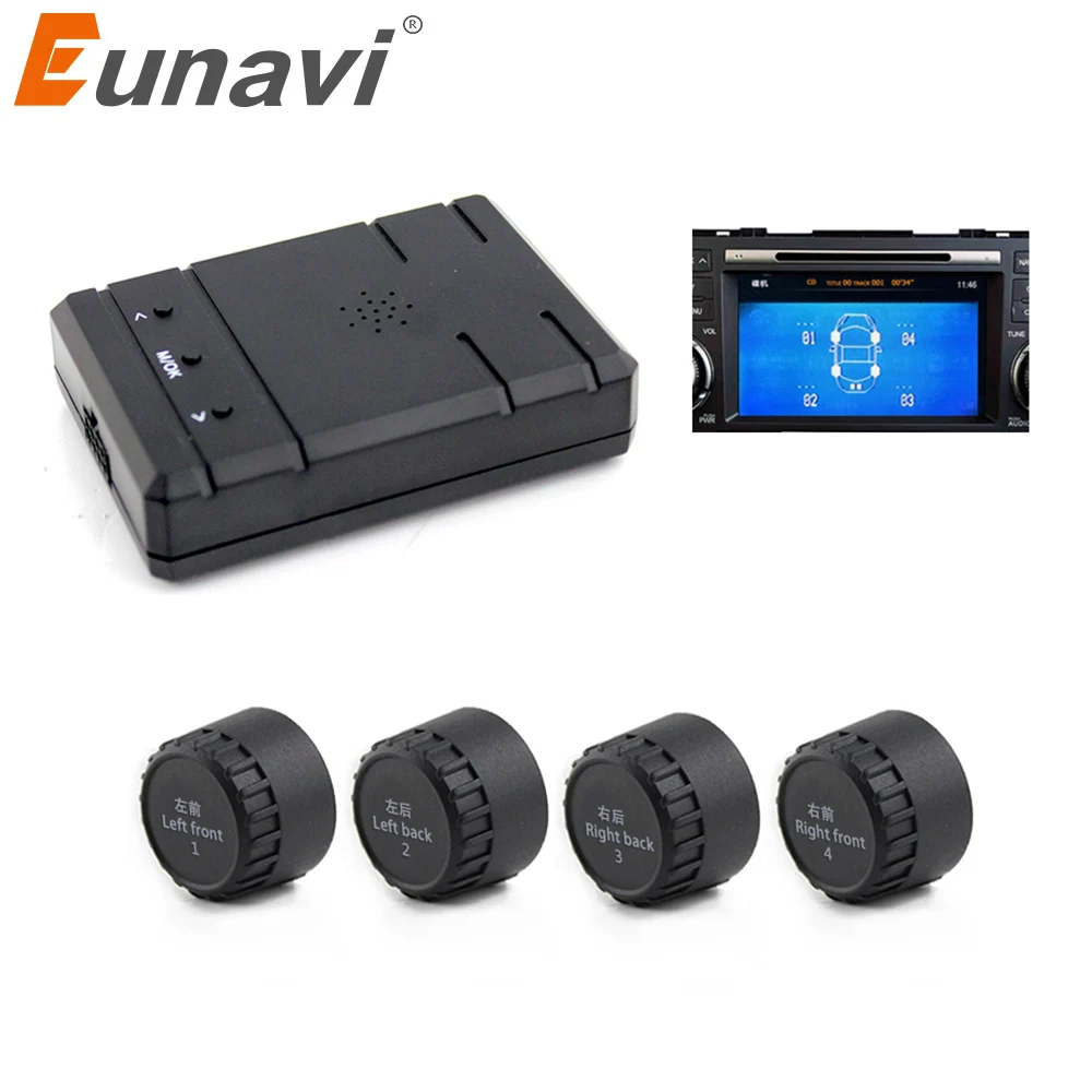Eunavi Smart Car TPMS Tyre Pressure System Auto Security Alarm Systems for Car DVD video in external sensors
Eunavi Smart Car TPMS Tyre Pressure System Auto Security Alarm Systems for Car DVD video in external sensors