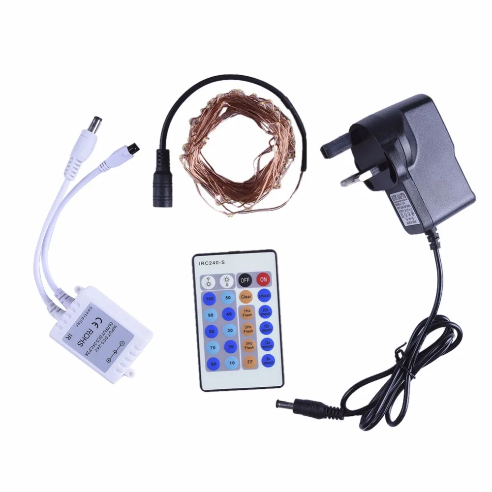 6pcs 10m 100 leds 24 Keys with Remote Control Timer LED Copper Wire String Christmas lights
6pcs 10m 100 leds 24 Keys with Remote Control Timer LED Copper Wire String Christmas lights