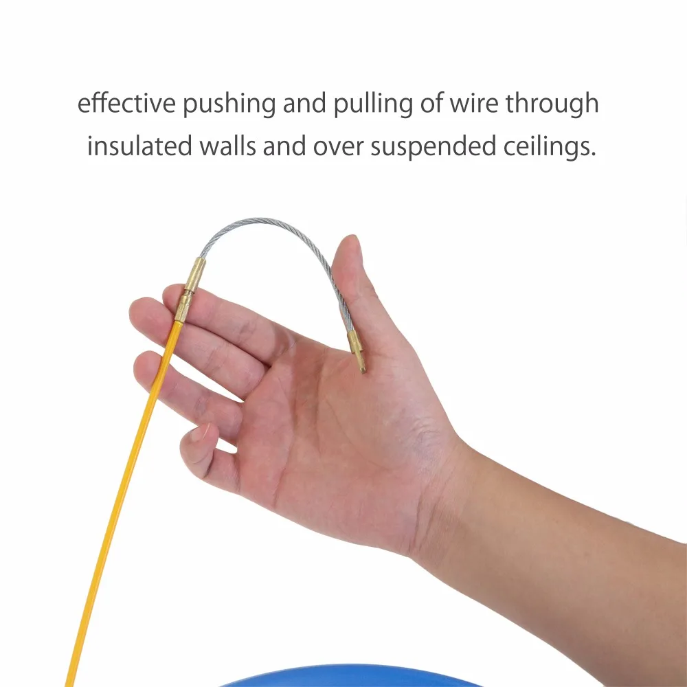Fiberglass Wire Cable Fish Tape Fiberglass Wall line Reel Fishtape Puller- 5/32-Inch Wide,98.4-Foot
Fiberglass Wire Cable Fish Tape Fiberglass Wall line Reel Fishtape Puller- 5/32-Inch Wide,98.4-Foot