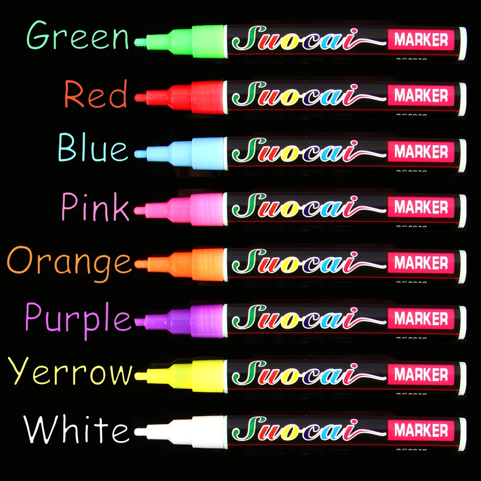 8Colors Highlighter 3mm 6mm Fluorescent Liquid Chalk Art Marker Pens Painting Gift Stationery School Office Supplies
8Colors Highlighter 3mm 6mm Fluorescent Liquid Chalk Art Marker Pens Painting Gift Stationery School Office Supplies