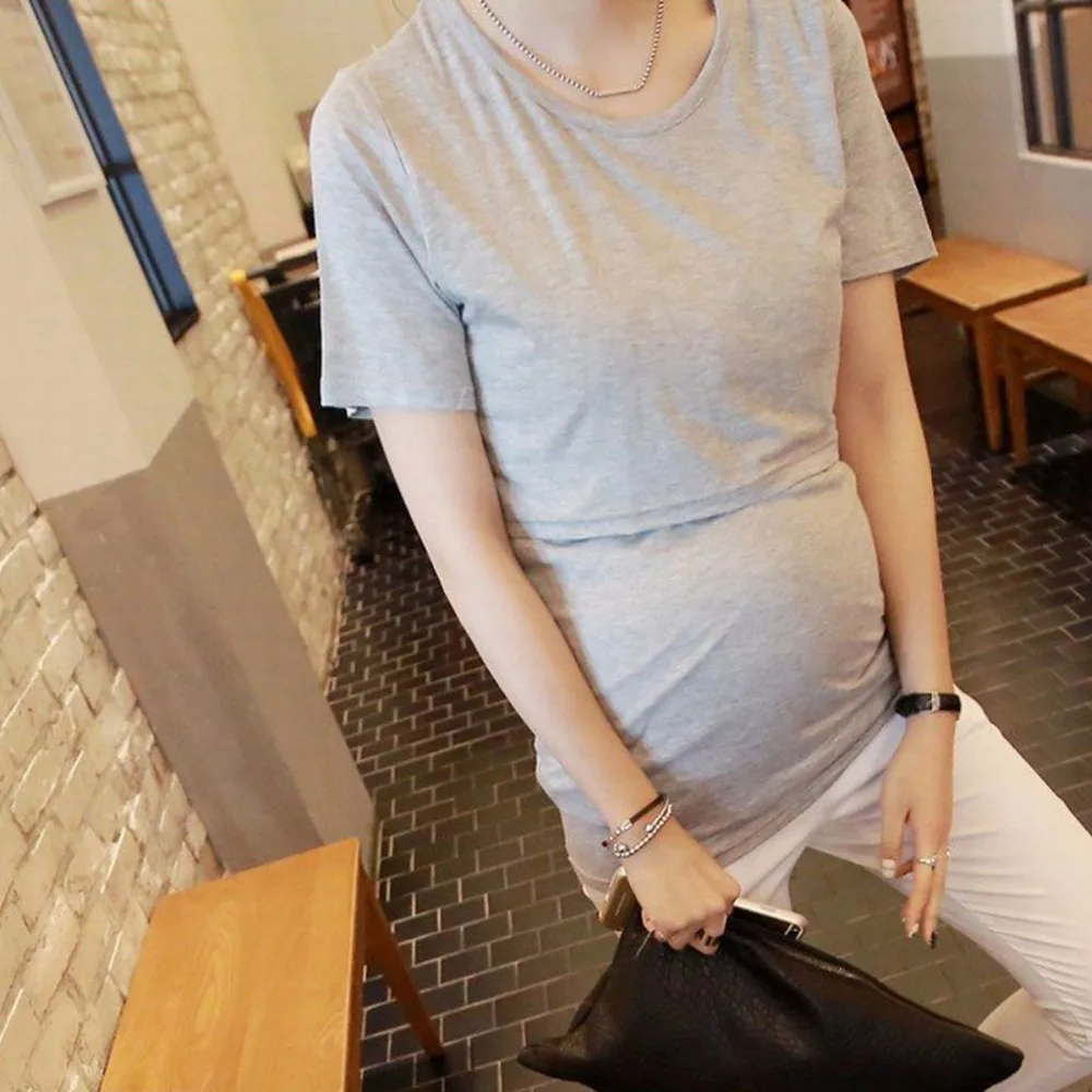 Maternity Cotton Solid Color Breastfeeding T-shirt Pregant Women Causal Soft Plus Nursing Tops Maternity Beast Feeding Shirts
Maternity Cotton Solid Color Breastfeeding T-shirt Pregant Women Causal Soft Plus Nursing Tops Maternity Beast Feeding Shirts