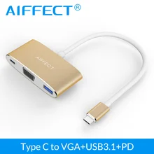 AIFFECT HD 1080 P Тип C VGA USB3.1 PD заряд центром адаптер USB конвертер для ПК