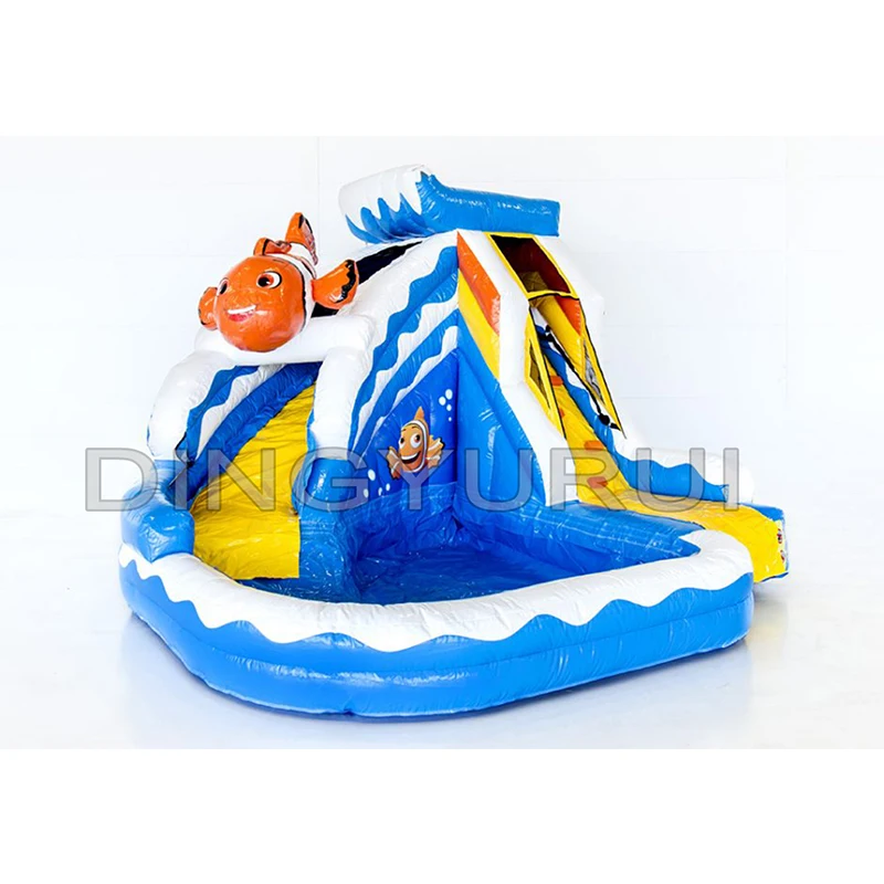 PVC water 3in1 fish inflatable bouncer water slide with swimming pool blower for kids
PVC water 3in1 fish inflatable bouncer water slide with swimming pool blower for kids