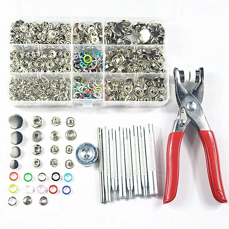 100sets 9.5mm Open Ring Prong Snap Buttons for Baby Clothing+40sets Metal Snap Fastener Press Stud Buttons +Sewing Plier Tools
100sets 9.5mm Open Ring Prong Snap Buttons for Baby Clothing+40sets Metal Snap Fastener Press Stud Buttons +Sewing Plier Tools