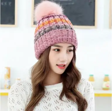 Korean version of the large wool ball mixed color knitting outdoor thick wool cap warm autumn winter lady hat factory direct
Korean version of the large wool ball mixed color knitting outdoor thick wool cap warm autumn winter lady hat factory direct
