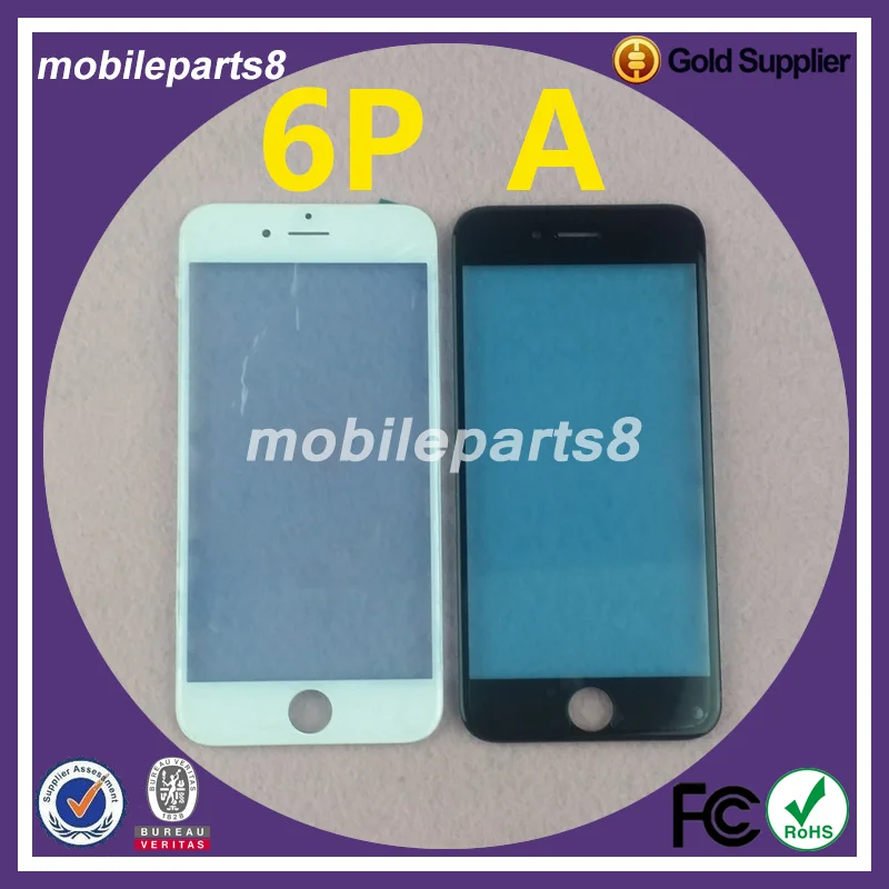 10 шт./лот Бесплатная доставка Стекло с рамкой для iPhone 6 Plus 5.5 "спереди Экран