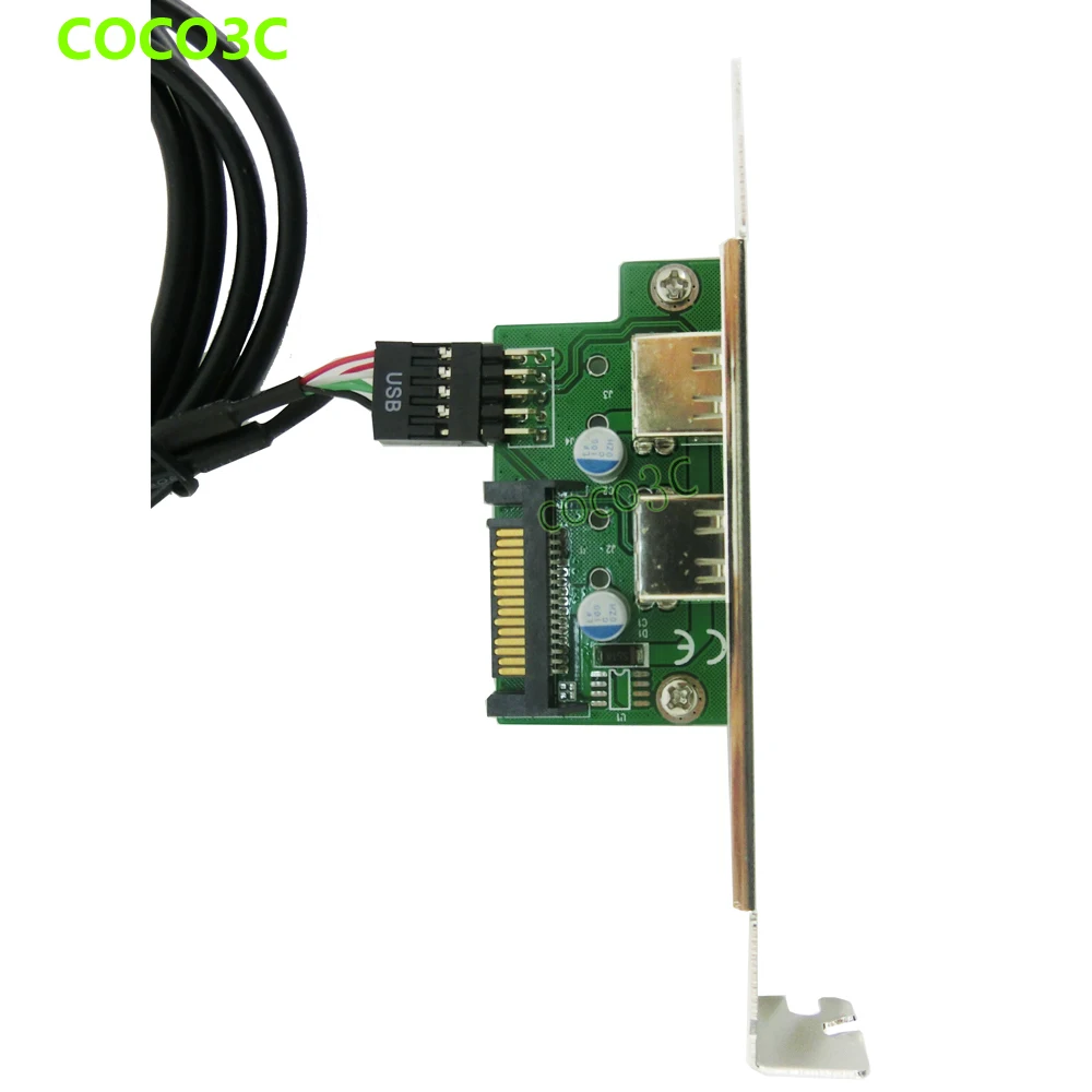 Motherboard 9 pin USB 2.0 header to 2 USB2.0 port converter card + Female Pin cable 15Pin SATA power PCI express bracket
Motherboard 9 pin USB 2.0 header to 2 USB2.0 port converter card + Female Pin cable 15Pin SATA power PCI express bracket