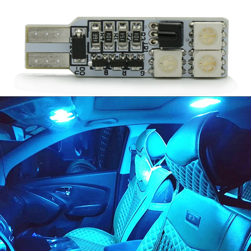 2x RGB T10 водить автомобиль габаритной лампы Дистанционное управление для Honda Civic