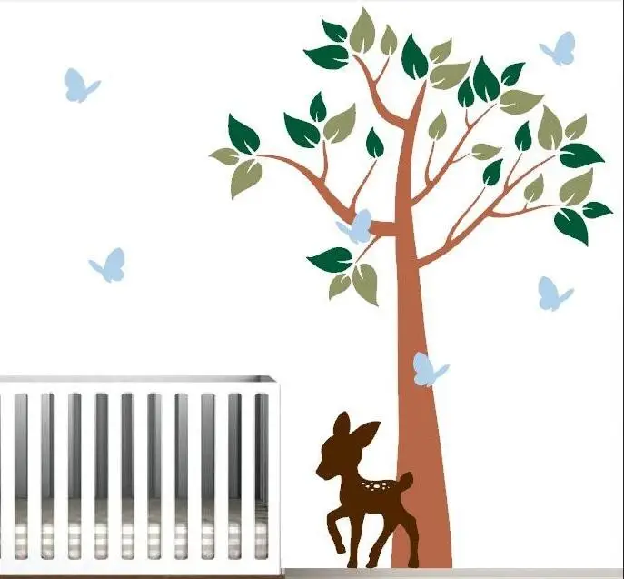 Colorful Nursery Wall Mural Forest Tree Deer Butterflies Wall Stickers Bedroom Living Room Removable Vinyl Decor Decals ZA808
Colorful Nursery Wall Mural Forest Tree Deer Butterflies Wall Stickers Bedroom Living Room Removable Vinyl Decor Decals ZA808