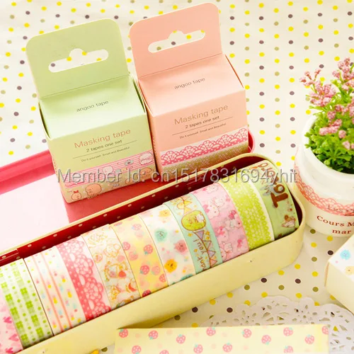 Sweet Fresh Style 2PCS/Box Cartoon Masking Tapes Decorative Washi Adhesive Tape DIY Sticker Label
Sweet Fresh Style 2PCS/Box Cartoon Masking Tapes Decorative Washi Adhesive Tape DIY Sticker Label
