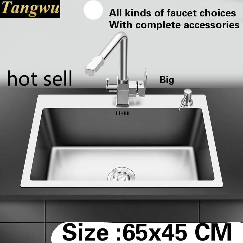 Free shipping Fashion kitchen sink big durable 304 stainless steel 4 mm thick hand made single slot hot sell 650x450 MM
Free shipping Fashion kitchen sink big durable 304 stainless steel 4 mm thick hand made single slot hot sell 650x450 MM