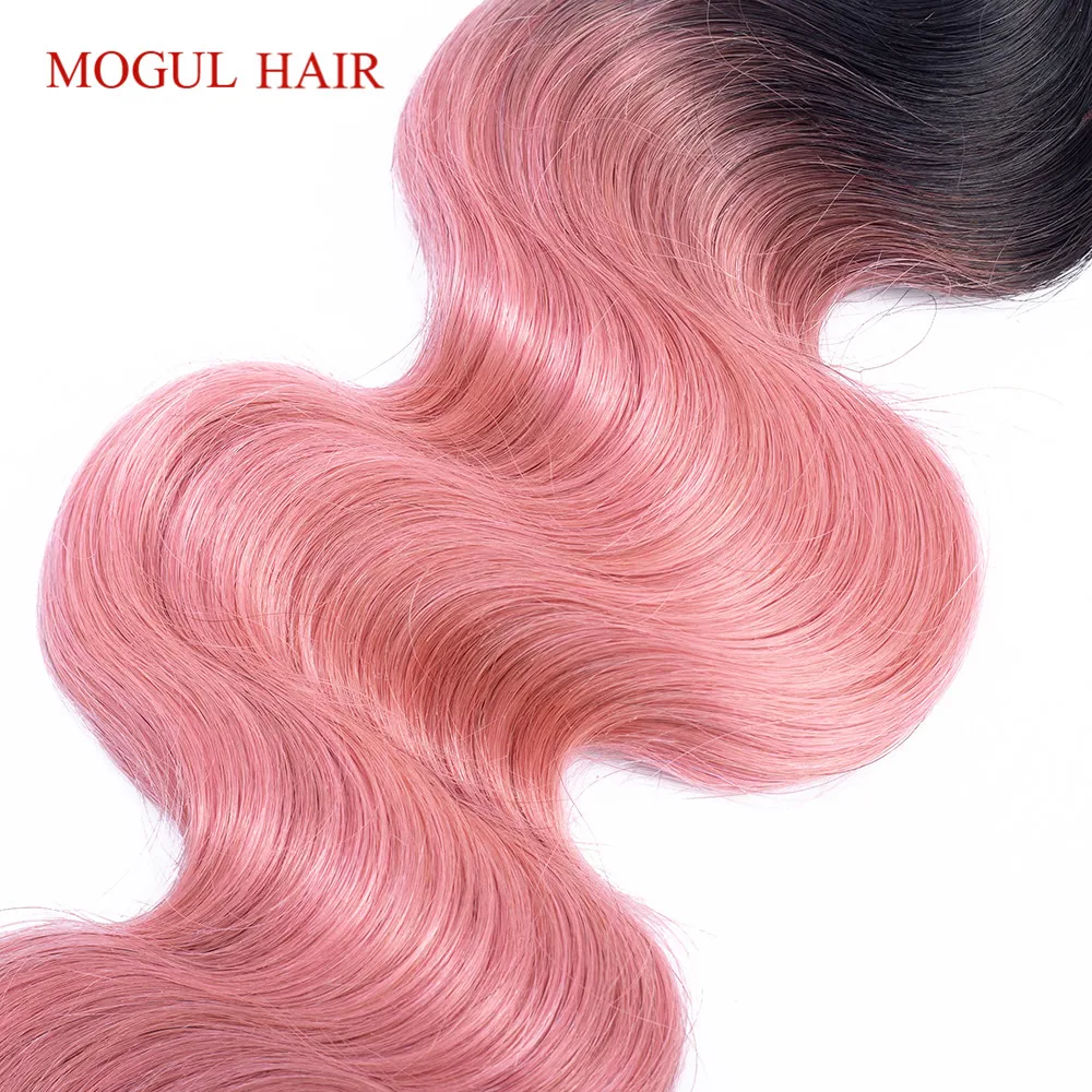 Mogul волосы Омбре 1B розовый золотой 1 пучок перуанские волнистые s Remy человеческие