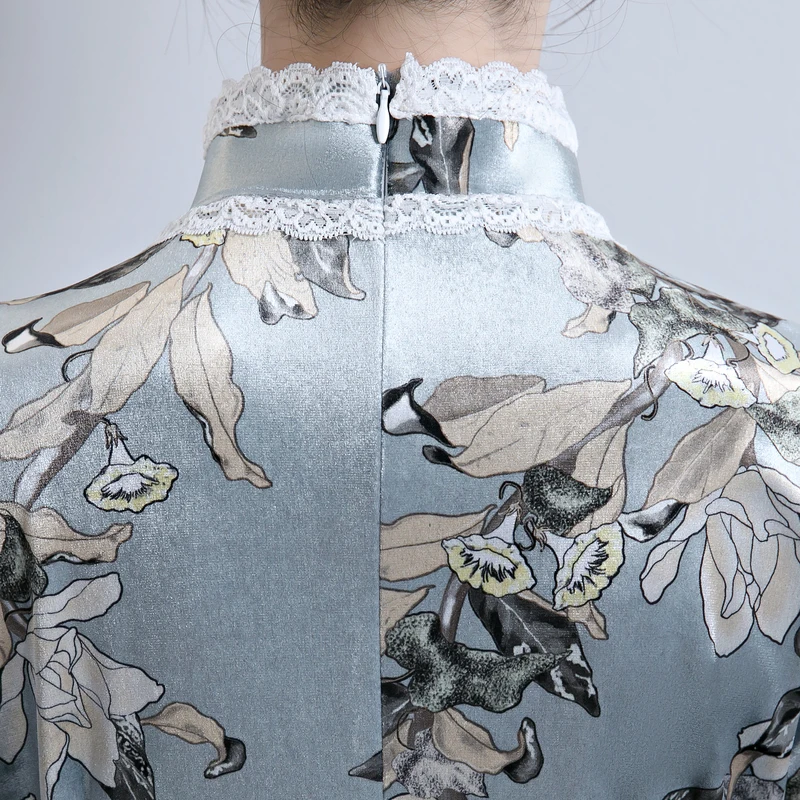 2019 Spring Stylish Ladies Velour Cheongsam Chinese style Mandarin Collar Dress Womens Qipao Slim Party Dresses Vestido Flowers
2019 Spring Stylish Ladies Velour Cheongsam Chinese style Mandarin Collar Dress Womens Qipao Slim Party Dresses Vestido Flowers