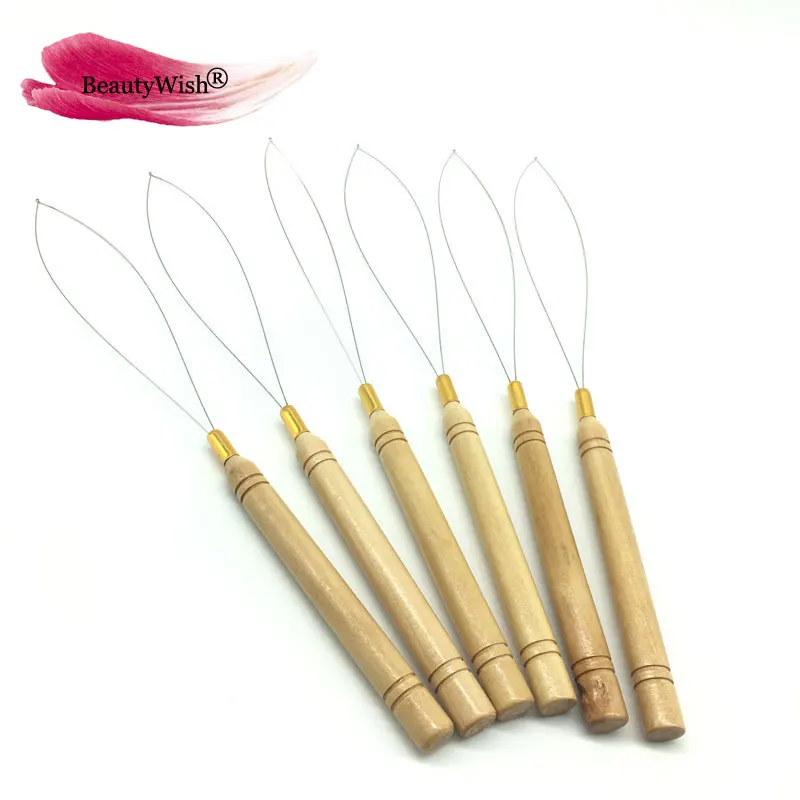 12Units Pulling Needle Loop Threader Micro Beads Wooden Handle Hair Extension Quality Micro Ring Threader with Wooden handle
12Units Pulling Needle Loop Threader Micro Beads Wooden Handle Hair Extension Quality Micro Ring Threader with Wooden handle