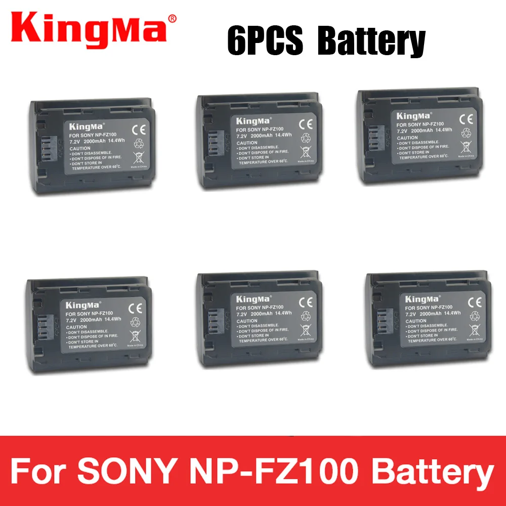 KingMa 6 шт. NP FZ100 NPFZ100 FZ 100 Аккумулятор для Sony A7R III A7 BC QZ1 A9 A9R Alpha9 Alpha9R Alpha 9S A7RM3
