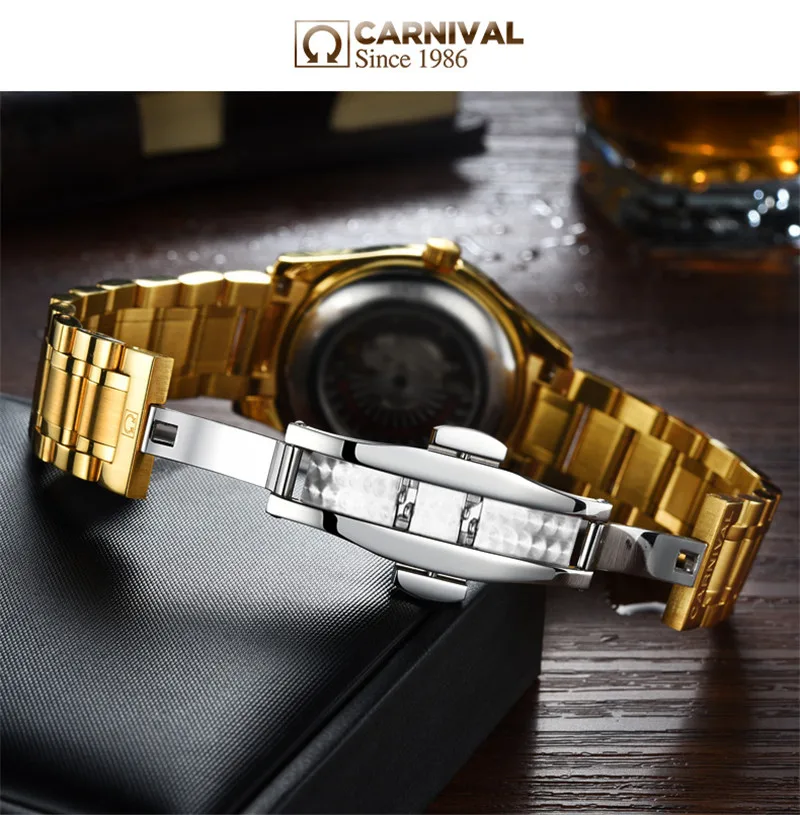 Carnival Luxury Business Men's Gold Watch Top Brand Automatic Mechanical Waterproof Sports Watches 2017 New Design Clock
Carnival Luxury Business Men's Gold Watch Top Brand Automatic Mechanical Waterproof Sports Watches 2017 New Design Clock