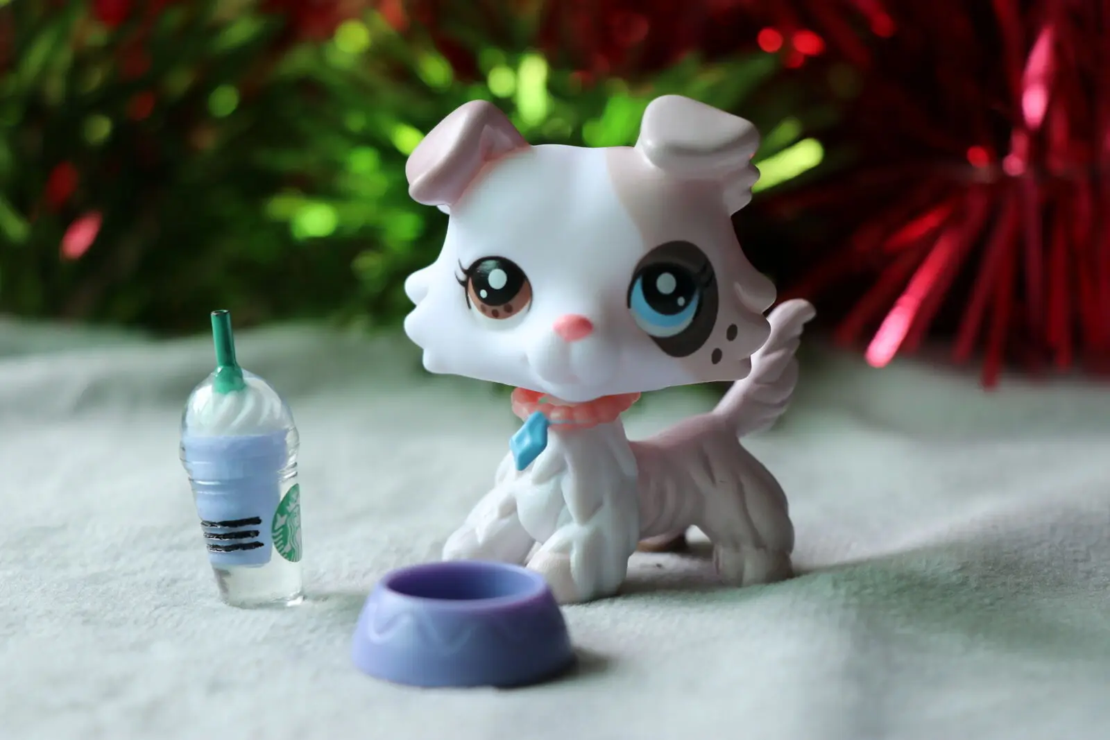 Новинка! Collice pet shop на заказ OOAK милый белый колли пятно различные глаза с