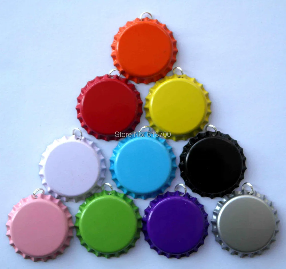 New 12 ColorsTwo Side Colored Beer Bottle Caps With 6MM Split Rings For Jewelry Pendant Necklace Key Chain 1000Pcs Free Shipping
New 12 ColorsTwo Side Colored Beer Bottle Caps With 6MM Split Rings For Jewelry Pendant Necklace Key Chain 1000Pcs Free Shipping